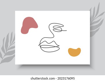 Resumen del arte de la línea facial. Resumen de ilustración vectorial dibujada a mano. Diseño artístico abstracto para la impresión, decoración doméstica, carátulas, papel pintado, carteles de arte mural mínimos y naturales