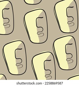 Abstract face line art. Vector art.