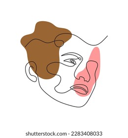 abstract face line art vector