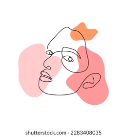 abstract face line art vector