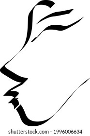 Abstract face line drawing outline form