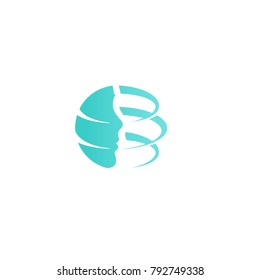 Abstract Face With Lines. Plastic Surgery Company Logo Template. Facelift Plastic Design, New Technology Rejuvenation Vector Icon.