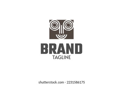 Abstract face logo design template