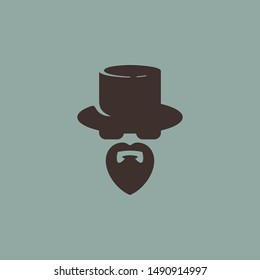 Abstract face logo. Hat and beard logo design inspiration can be used as symbols, brand identity, company logo, icons, or others. Color and text can be changed.
