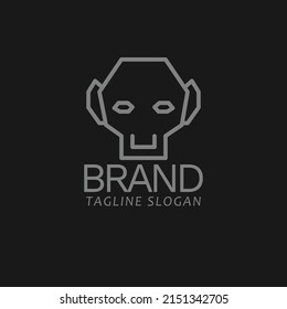 abstract face logo line art design