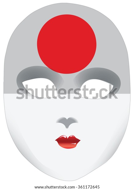 Abstract face mask with\
the flag of Japan.