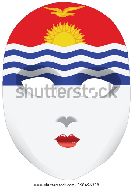 Abstract face mask\
with the flag of\
Kiribati