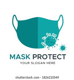 abstract face mask logo concept template