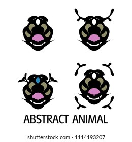 Abstract face of a mystical animal, design of an evil Tasmanian devil. Modern, sporty style. Fashionable logo. Vector illustration. 