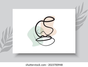 Resumen de la imagen de una línea dibujada a mano. Diseño artístico abstracto para la impresión, decoración doméstica, carátulas, papel pintado, carteles de arte mural mínimos y naturales