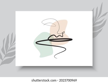 Resumen de la imagen de una línea dibujada a mano. Diseño artístico abstracto para la impresión, decoración doméstica, carátulas, papel pintado, carteles de arte mural mínimos y naturales