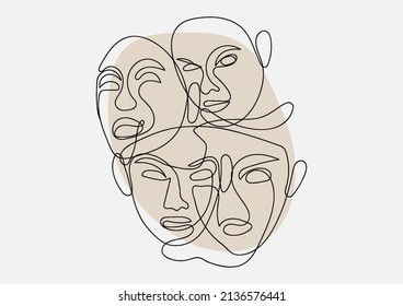 Resumen de la imagen de una línea. Estilo mínimo de dibujo de contorno. Ilustración vectorial gráfica