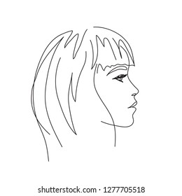 abstract face one line drawing. Portret minimalistic style