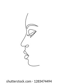 abstract face one line drawing. Portret minimalistic style