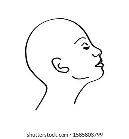 Abstract face one line drawing. Doodle. Portrait minimalistic style. Logo, icon, label. International Women's Day. Vector illustration for card, poster, modern design. 