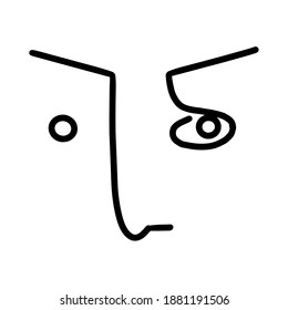 abstract face one line drawing. Portrait minimalistic style