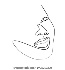 dibujo abstracto de una línea de cara. estilo minimalista