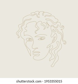dibujo abstracto de una línea de cara. Estilo minimalista de la publicidad