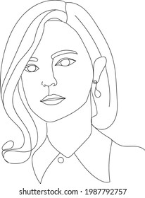 dibujo abstracto de una línea de cara. Estilo minimalista de la publicidad
