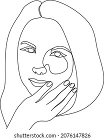 dibujo abstracto de una línea de cara. Estilo minimalista de la publicidad