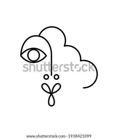 abstract face one line Icon. Portrait minimalistic style Logo. Fine one line drawing abstract face. One line drawing abstract face. Modern continuous line art