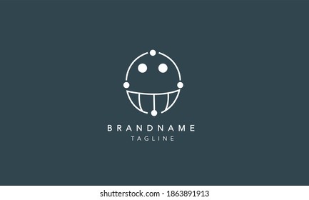 Abstract face simple outline Logo Design Template Vector Illustration
