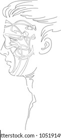 Abstract face tattoo illustration