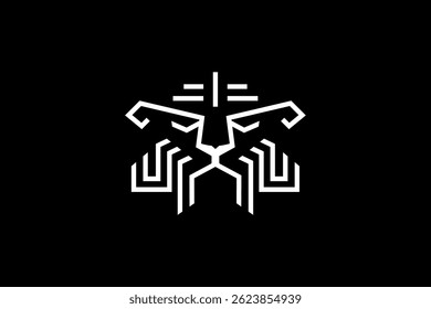 Abstract face of tiger logo design