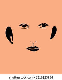 Abstract face. Vector illustration of human face.
