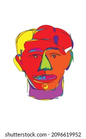 abstract face for wall decoration in the room or office 