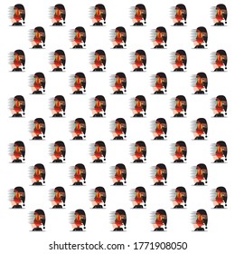 abstract face woman pattern on white background