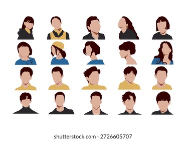 Abstractas conjunto de elementos de avatar Faceles