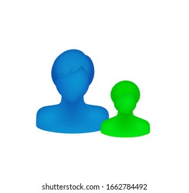 Abstract faceless human portrait illustration / family, father and child