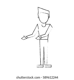abstract faceless man icon image 