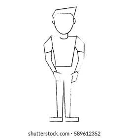 abstract faceless man icon image 