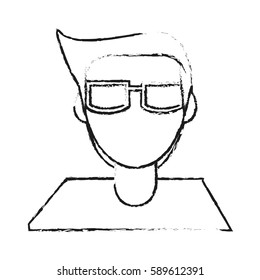 abstract faceless man icon image 