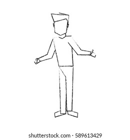abstract faceless man icon image 