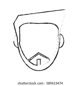 abstract faceless man icon image 