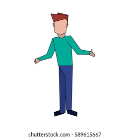 abstract faceless man icon image 