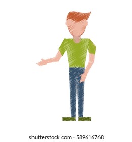 abstract faceless man icon image 