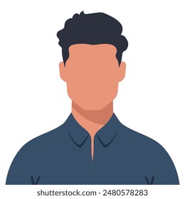 Abstract faceless young man with stylish haircut. Male avatar. Vector illustration