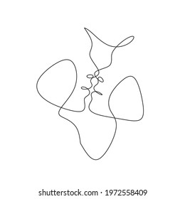 Abstract faces one line couple vector minimalist. 