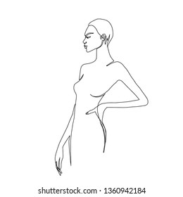 Abstract faces one line drawing. Beauty Woman Portrait minimalistic style. Isolated on white. Continuous line vector drawing