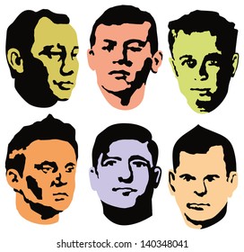 Abstract Faces set. Vector