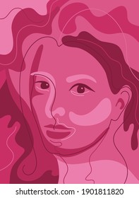 Abstract faces of a woman - Vector illustration. Abstract poster, banner for your design or interior