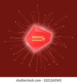 Abstract faceted element cracked into multiple fragments. Explosion effect. Eps10 Vector illustration.