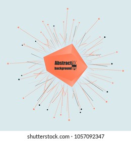 Abstract faceted element cracked into multiple fragments. Explosion effect. Eps10 Vector illustration.
