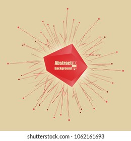 Abstract faceted element cracked into multiple fragments. Explosion effect. Eps10 Vector illustration.