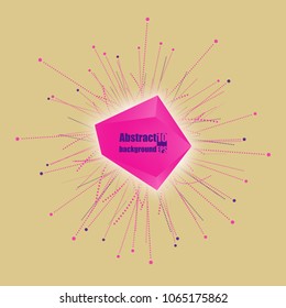 Abstract faceted element cracked into multiple fragments. Explosion effect. Eps10 Vector illustration.