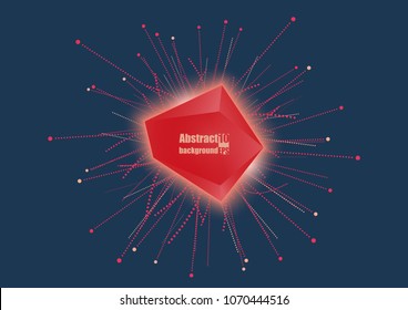 Abstract faceted element cracked into multiple fragments. Explosion effect. Eps10 Vector illustration.